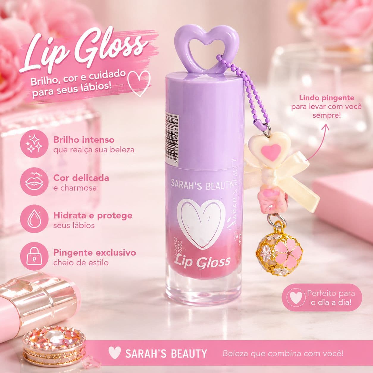 Lip Gloss Lilás Sarah's Beauty 1